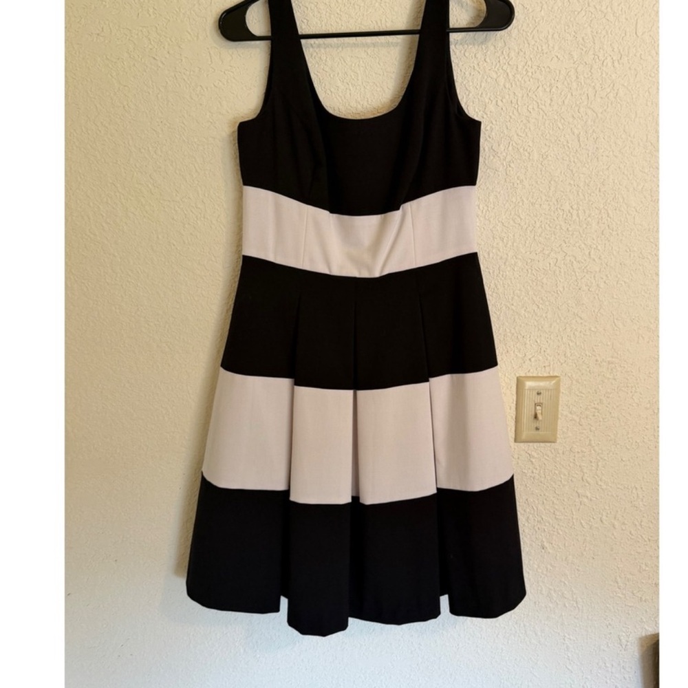 Lauren Ralph Lauren Black and White Striped Midi Dress